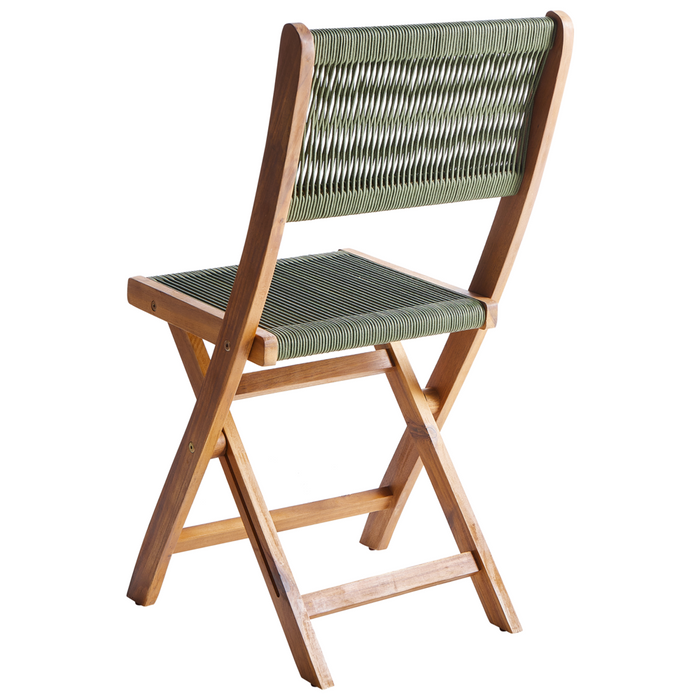 Set da bistrot 3 pezzi verde in legno d'acacia pieghevole a doghe Design moderno scandinavo