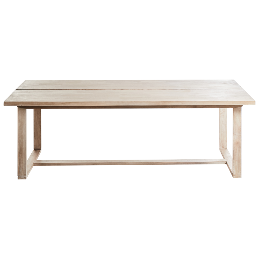 Tavolo da pranzo da giardino in legno di acacia chiaro 230 x 100 cm per 6 persone all'aperto rettangolare in stile rustico