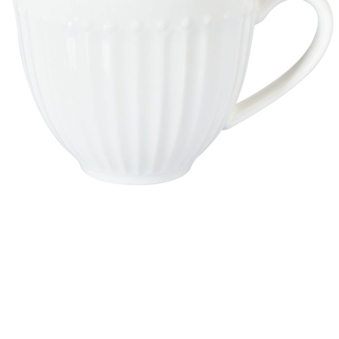 Set di 4 tazzine con piattini Porcellana bianca di caolino fatta a mano con finitura lucida Servizio per 4 persone Tè Caffè Cucina Sala da pranzo