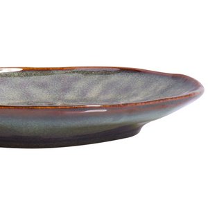 Set di 4 piatti da dessert in gres caolino lavorato a mano con smalto reattivo Verde scuro Cucina Sala da pranzo