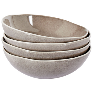 Set di 4 piatti fondi fatti a mano finitura smalto reattivo Grigio Cucina Sala da pranzo