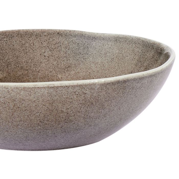 Set di 4 piatti fondi fatti a mano finitura smalto reattivo Grigio Cucina Sala da pranzo