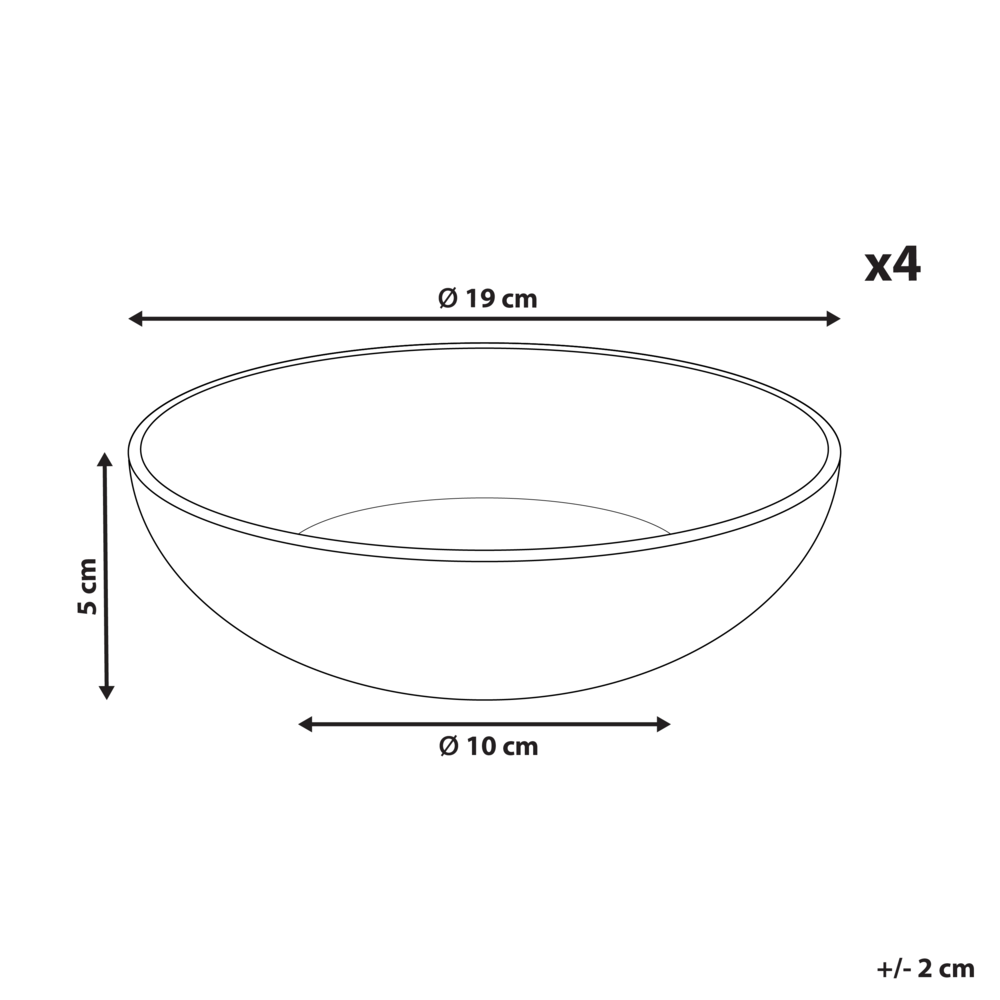 Set di 4 piatti fondi fatti a mano finitura smalto reattivo Grigio Cucina Sala da pranzo