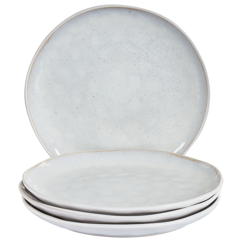 Set di 4 piatti fatti a mano finitura smalto reattivo Grigio chiaro Cucina Sala da pranzo