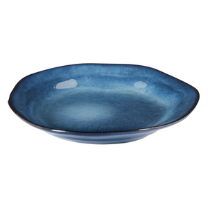 Set di 16 stoviglie in gres caolino fatto a mano con smalto reattivo Finitura blu Cucina Sala da pranzo