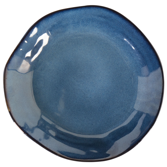 Set di 16 stoviglie in gres caolino fatto a mano con smalto reattivo Finitura blu Cucina Sala da pranzo