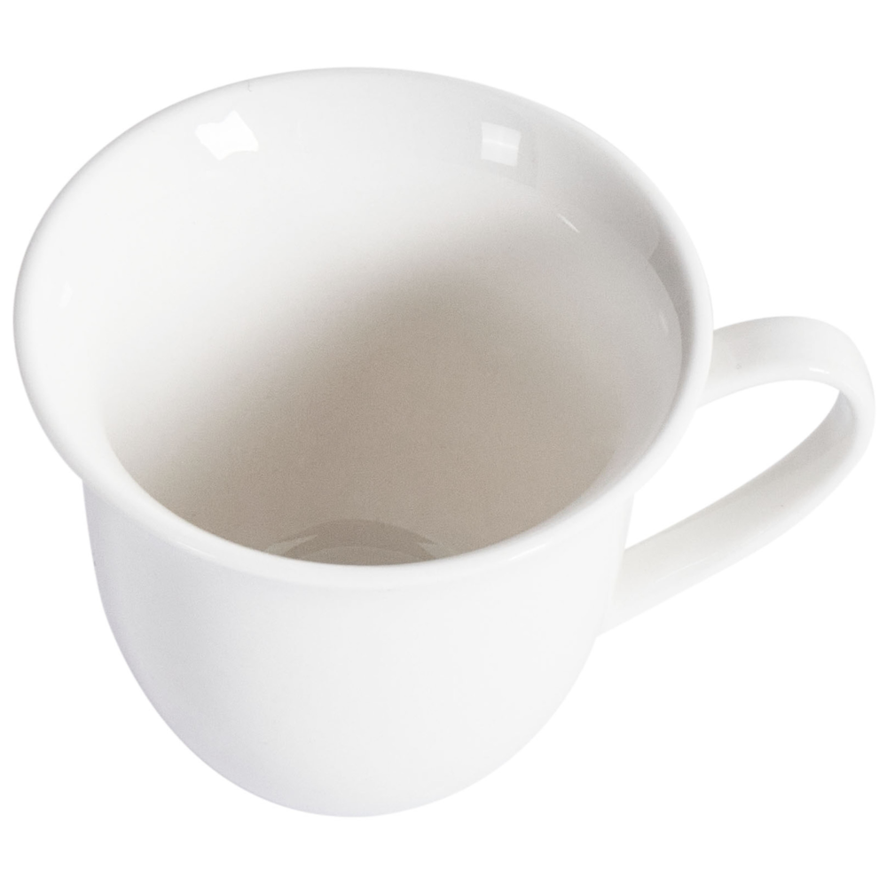 Set di 4 tazze con piattini per tè e caffè in porcellana con finitura lucida bianco Cucina Sala da pranzo