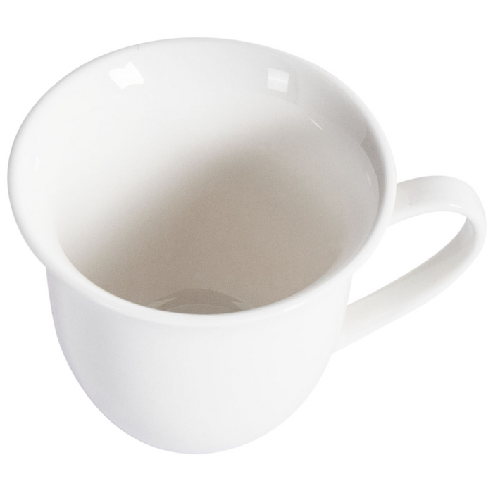 Set di 4 tazze con piattini per tè e caffè in porcellana con finitura lucida bianco Cucina Sala da pranzo