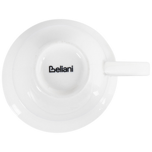 Set di 4 tazze con piattini per tè e caffè in porcellana con finitura lucida bianco Cucina Sala da pranzo