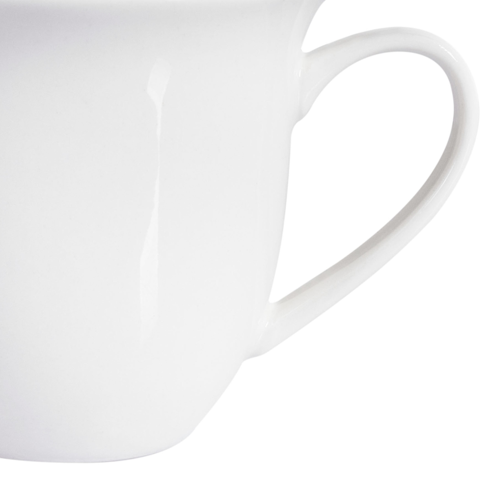 Set di 4 tazze con piattini per tè e caffè in porcellana con finitura lucida bianco Cucina Sala da pranzo