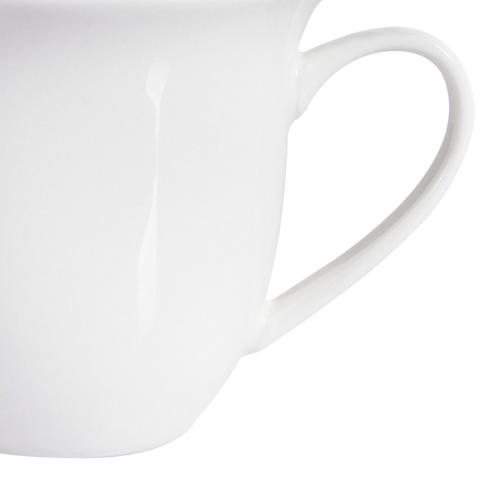 Set di 4 tazze con piattini per tè e caffè in porcellana con finitura lucida bianco Cucina Sala da pranzo