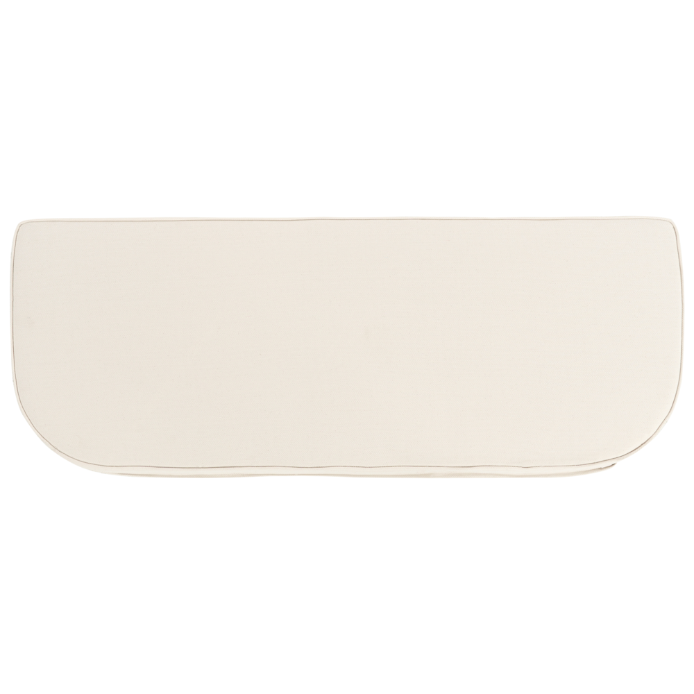 Panca a 2 posti per giardino in rattan naturale con cuscini bianchi e bianco sporco 141 cm stile boho per esterni e interni perfetto per giardino patio o balcone