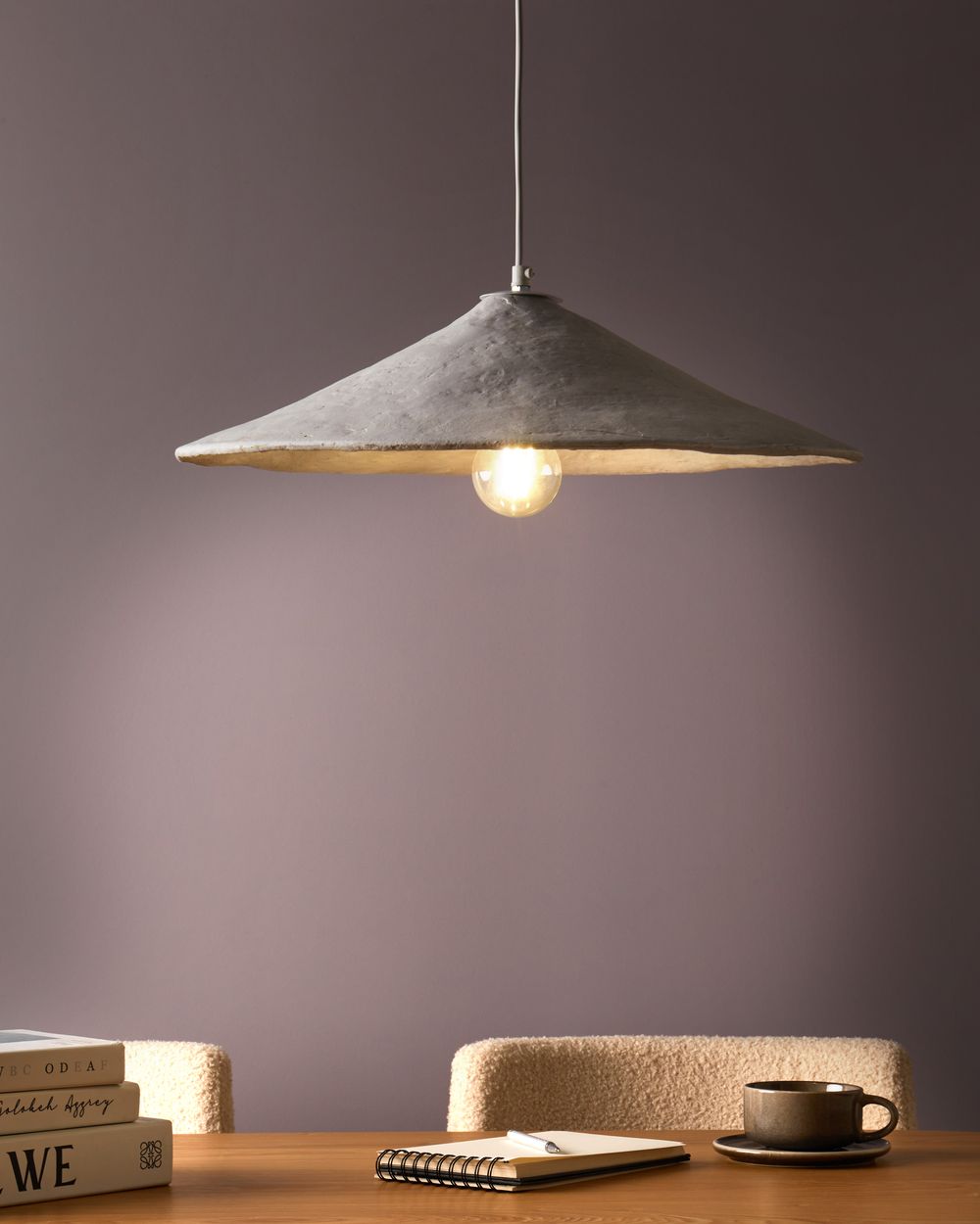 Lampada a sospensione Cartapesta bianca fatta a mano Paralume organico naturale