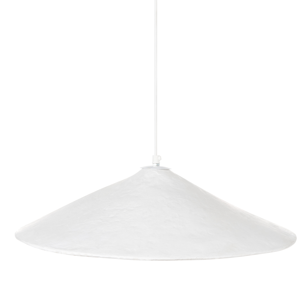 Lampada a sospensione Cartapesta bianca fatta a mano Paralume organico naturale