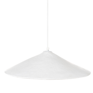 Lampada a sospensione Cartapesta bianca fatta a mano Paralume organico naturale