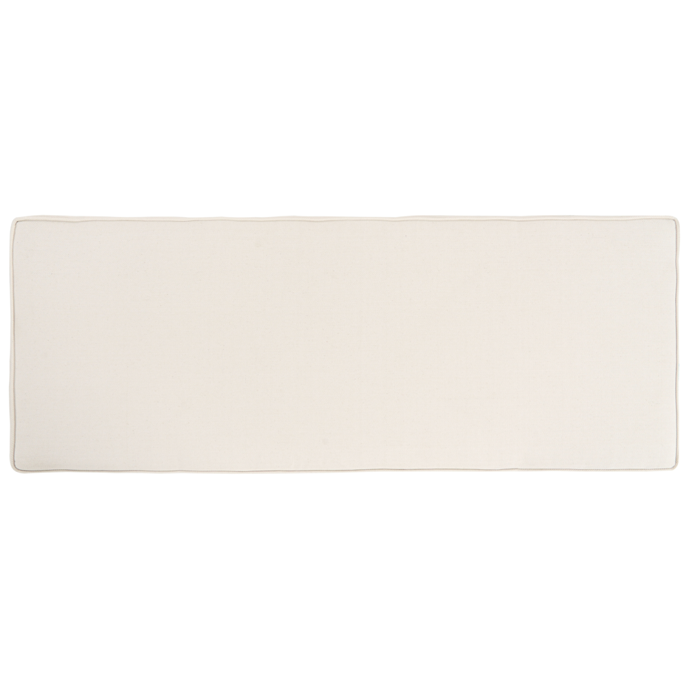 Ottomana da giardino 2 posti in rattan naturale, con cuscini bianchi e bianco sporco, 140 cm – Perfetto per esterni ed interni, stile boho per giardino, patio e balcone.