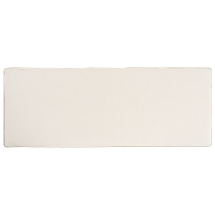 Ottomana da giardino 2 posti in rattan naturale, con cuscini bianchi e bianco sporco, 140 cm – Perfetto per esterni ed interni, stile boho per giardino, patio e balcone.