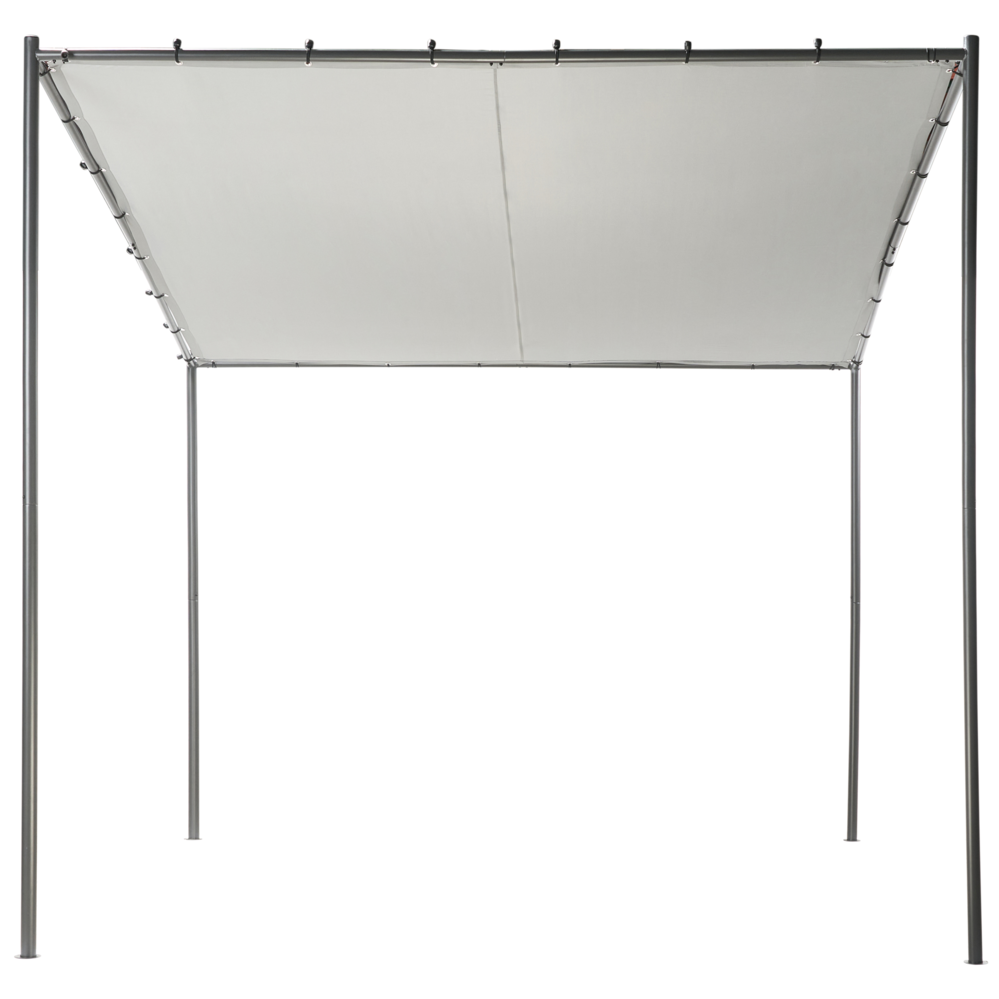 Pergola Grigio Poliestere Acciaio 282 x 294 cm Tessuto Ombra Struttura in metallo Padiglione da giardino