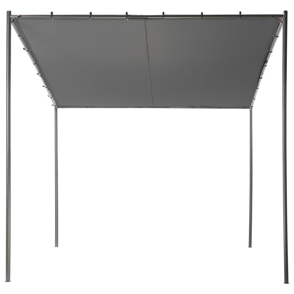 Pergola Grigio Scuro Poliestere Acciaio 282 x 294 cm Tessuto Ombra Struttura in metallo Padiglione da giardino