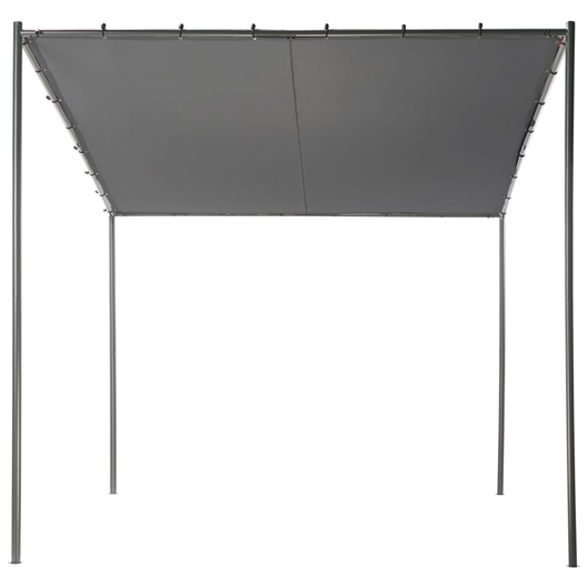 Pergola Grigio Scuro Poliestere Acciaio 282 x 294 cm Tessuto Ombra Struttura in metallo Padiglione da giardino
