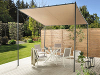 Pergola Tortora Poliestere Acciaio 282 x 294 cm Tessuto Ombra Struttura in metallo Padiglione da giardino