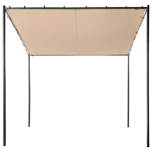 Pergola Tortora Poliestere Acciaio 282 x 294 cm Tessuto Ombra Struttura in metallo Padiglione da giardino