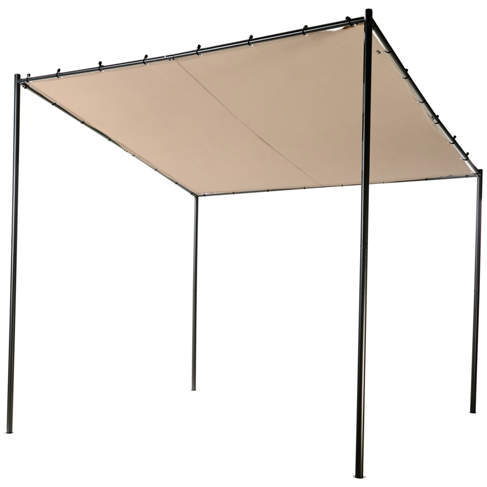 Pergola Tortora Poliestere Acciaio 282 x 294 cm Tessuto Ombra Struttura in metallo Padiglione da giardino