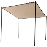 Pergola Tortora Poliestere Acciaio 282 x 294 cm Tessuto Ombra Struttura in metallo Padiglione da giardino