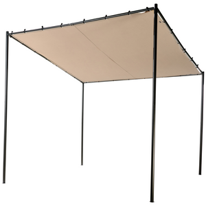 Pergola Tortora Poliestere Acciaio 282 x 294 cm Tessuto Ombra Struttura in metallo Padiglione da giardino