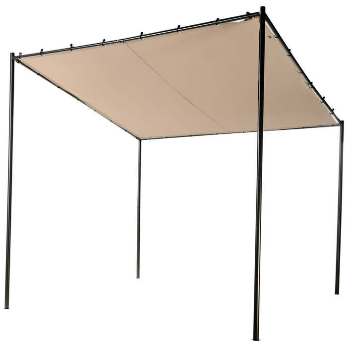Pergola Tortora Poliestere Acciaio 282 x 294 cm Tessuto Ombra Struttura in metallo Padiglione da giardino