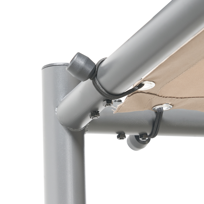 Pergola Tortora Poliestere Acciaio 282 x 294 cm Tessuto Ombra Struttura in metallo Padiglione da giardino