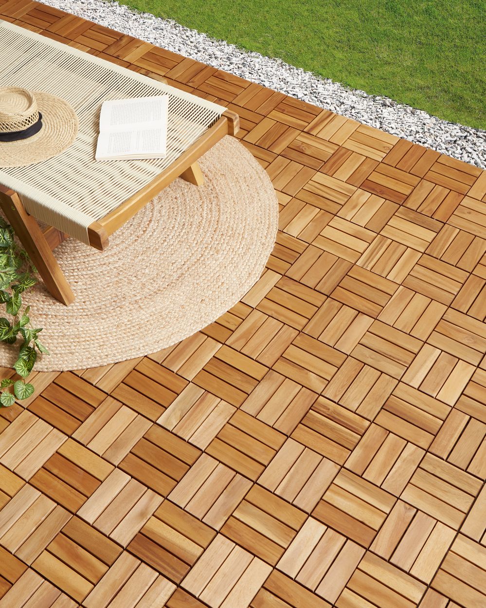 Pavimento certificato in legno di acacia naturale per esterni resistenti all'acqua accessori esterno