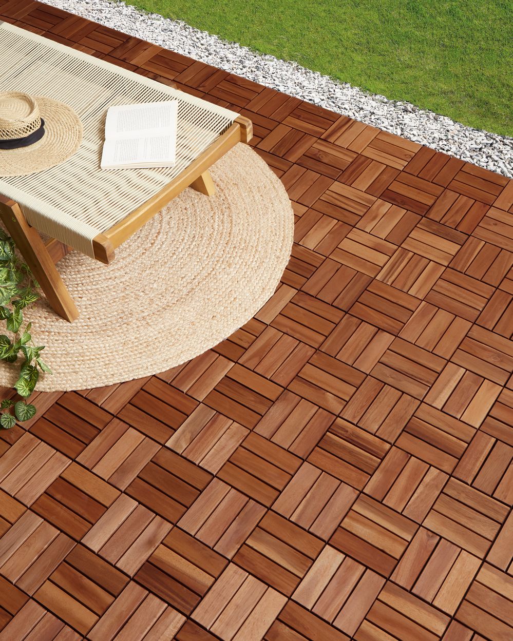 Pavimento certificato in legno di acacia marrone per esterni resistenti all'acqua accessori esterno