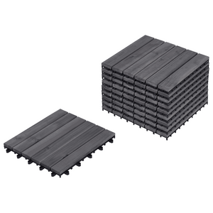 Pavimento in legno di acacia certificato grigio per esterni con base in plastica resistente all'acqua