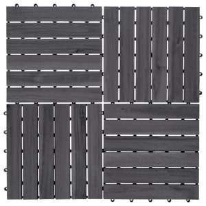 Pavimento in legno di acacia certificato grigio per esterni con base in plastica resistente all'acqua