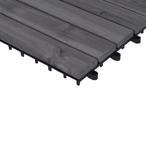 Pavimento in legno di acacia certificato grigio per esterni con base in plastica resistente all'acqua