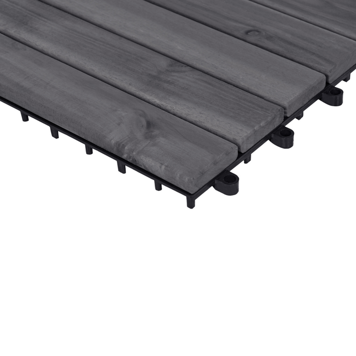 Pavimento in legno di acacia certificato grigio per esterni con base in plastica resistente all'acqua