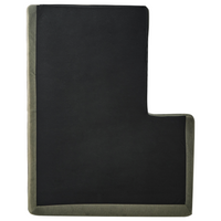 Divano angolare moderno a L con gambe in metallo e velluto verde scuro lato sinistro soggiorno minimalista