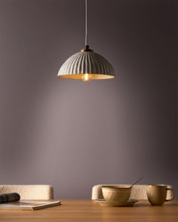 Lampada a sospensione Cartapesta bianca fatta a mano Paralume organico naturale