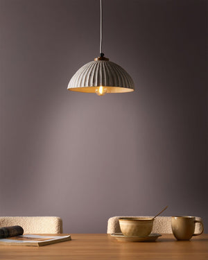 Lampada a sospensione Cartapesta bianca fatta a mano Paralume organico naturale