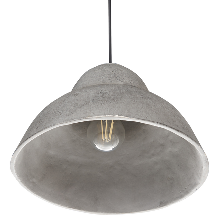 Lampada a sospensione Grigio Cartapesta fatta a mano Paralume Organico Naturale