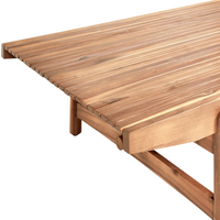 Tavolino da giardino in legno di acacia chiaro 145 x 79 cm Design rustico per esterni Patio Balcone