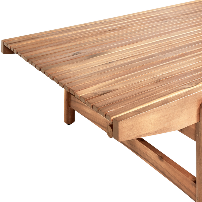 Tavolino da giardino in legno di acacia chiaro 145 x 79 cm Design rustico per esterni Patio Balcone