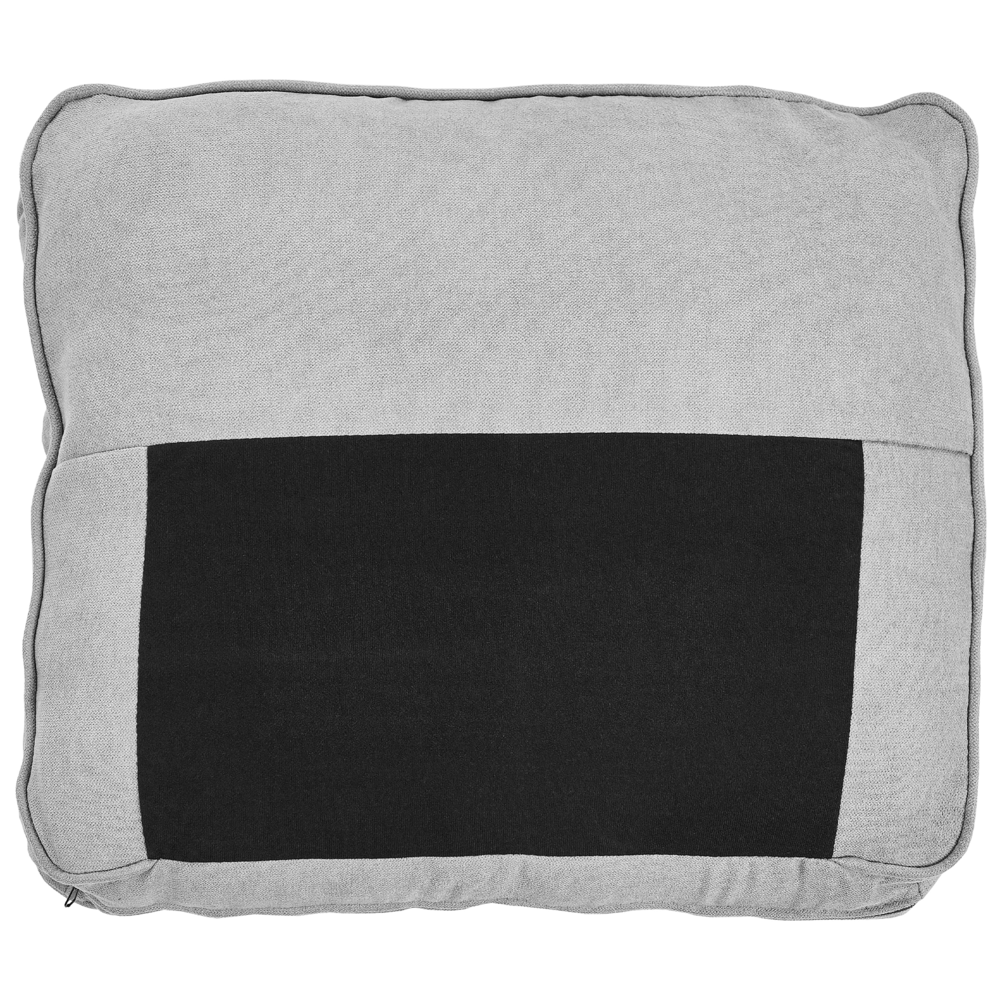 Divano 3 posti grigio chiaro con poggiapiedi ottomana imbottito metà secolo