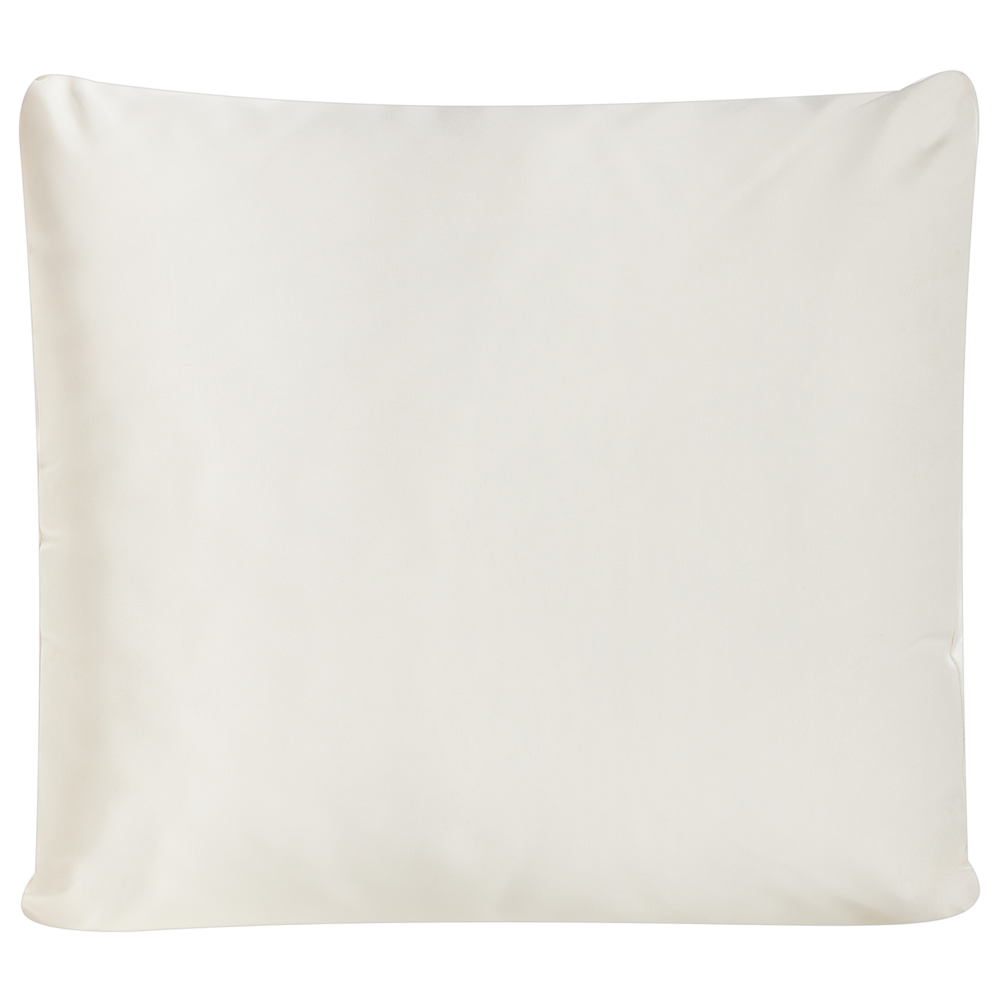 Set di 2 Poltroncine in legno di acacia colore bianco sporco con schienale e cuscini per la seduta Design perfetto per interni ed esterni, che unisce stile moderno e rustico.