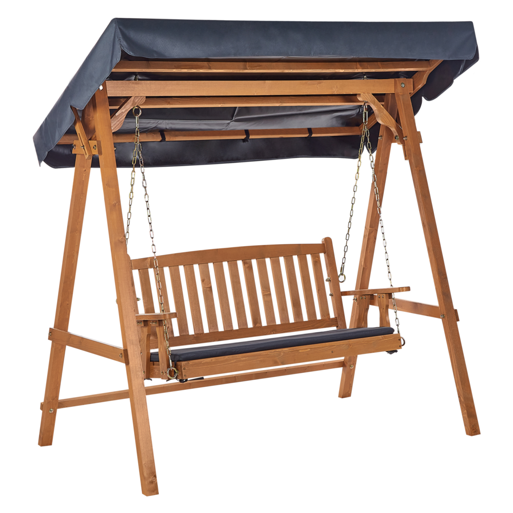 Dondolo da Esterno in Legno di Larice con baldacchino autoportante