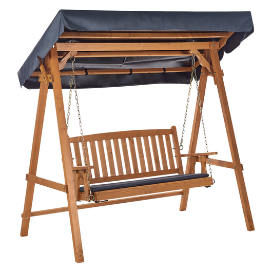 Dondolo da Esterno in Legno di Larice con baldacchino autoportante