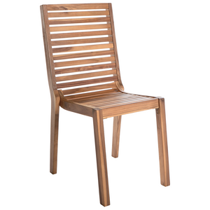 Set di 4 sedie da giardino in legno di acacia marrone chiaro per esterni senza braccioli in stile rustico