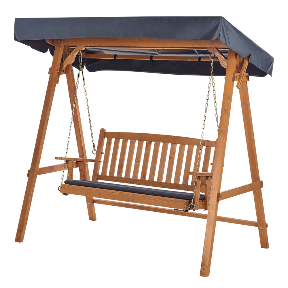 Dondolo da Esterno in Legno di Larice con baldacchino autoportante