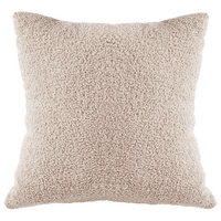 Poltrona Beige in boucle con base girevole in ferro Due cuscini sfoderabili Schienale rotondo Soggiorno moderno in stile glam